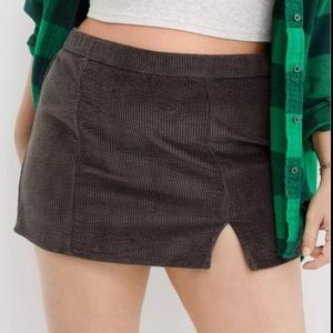 NWT Aerie Gray Corduroy Mini Skirt
